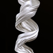 Twisted piece of textile, Curl in spiral flying cloth fabric 3d rendering