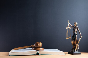 Wall Mural - Judge gavel and scales of justice and book