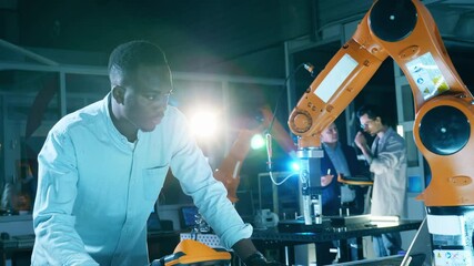 Wall Mural - african scientist is experimenting with a robotic mechanism