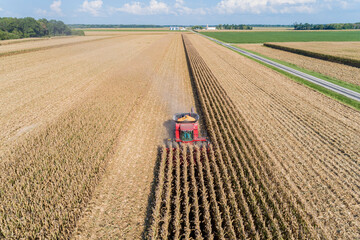 Poster - Harvesting corn, Marion County, Illinois.