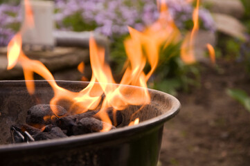 barbeque flame detail