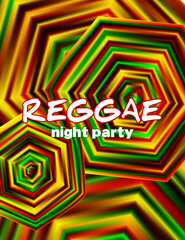 Poster - Template of vibrant reggae night party flyer. Vector background