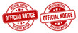 official notice stamp. official notice label. round grunge sign