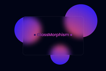 Poster - Abstract background. Transparent frame in glass morphism style