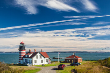 Sticker - USA, Maine, Lubec. West Quoddy Head Light.