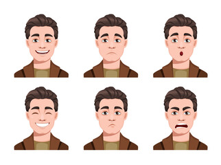 Poster - Face expressions of handsome man