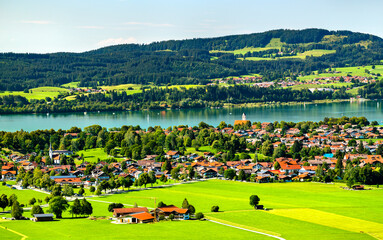 Wall Mural - Schwangau with the Forggensee Lake as seen from Neuschwanstein Castle in Bavaria, Germany