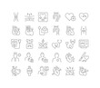 Set of linear icons of Cardiology