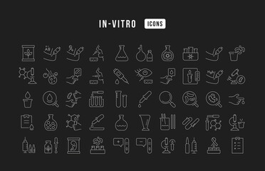 Wall Mural - Set of linear icons of In-Vitro