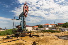 Oil Derrick In Baku Suburbs, Azerbaijan