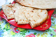 Indian cheese nan and butter nan flatbread Indian food