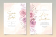Soft pink roses wedding invitation card design