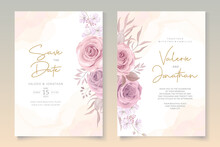 Soft Pink Roses Wedding Invitation Card Design