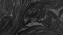 Minimalist Black Marble Canvas By Abstract Painting Background With Silver Texture. Interior Luxury Wallpaper Texture With Fluid Water Color Technique Background.