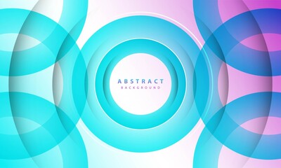 Wall Mural - Gradient background. Abstract circle paper cut smooth color composition.