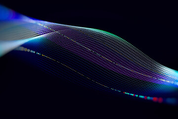 Aufkleber - Abstract technological background in vibrant colors with blur.