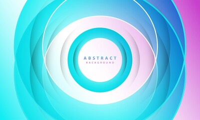 Wall Mural - Gradient background. Abstract circle paper cut smooth color composition.