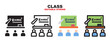 © Iftachul - Class icon set with different styles. Editable stroke and pixel perfect. Can be used for web, mobile, ui and more.