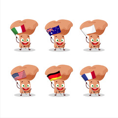 Sticker - Niscalo cartoon character bring the flags of various countries