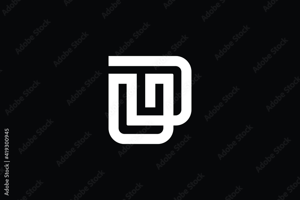 DU logo letter design on luxury background. UD logo monogram initials letter concept. DU icon logo design. UD elegant and Professional letter icon design on black background. D U UD DU - obrazy, fototapety, plakaty 