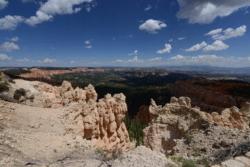 Scenic view of the sandstone hoodoo rock formations at Bryce Canyon National Park