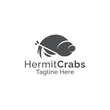 Simple Silhouette Hermit Crabs Logo Design