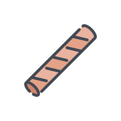 Poster - Chocolate wafer roll color line icon. Sweet stick vector outline colorful sign.