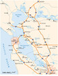 vector road map of Californias San Francisco Bay Area