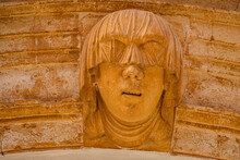 Veiled Face Symbol Of Hospitality, Torre-Saura Palace, Cas Comte, Ciutadella, Menorca, Balearic Islands, Spain