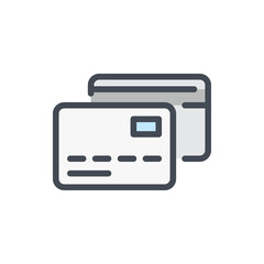 Poster - Credit card color line icon. Payment vector outline colorful sign.