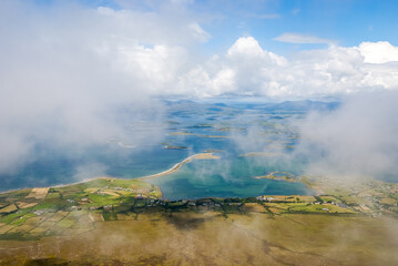 Wall Mural - Clouds over the  sea from Croagh Patrick, Ireland