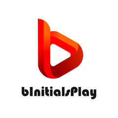 Sticker - B initial play logo exclusive design inspiration