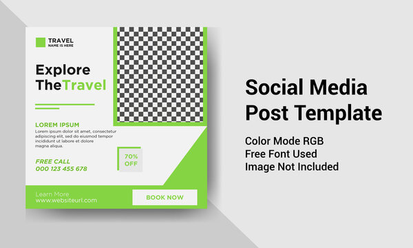  Travel agency social media banner design template 