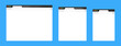 © Art Alex - Browser mockups on blue background. Design a simple blank web page. Template browser window on compute, tablet and smartphone. Vector set.
