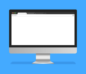 Fototapete - Browser mockup on computer screen. Browser in realistic style. Vector illustration.