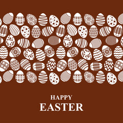 Wall Mural - Easter card with decorative eggs ornament