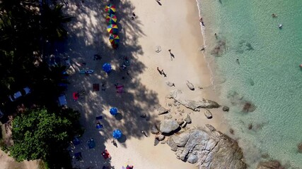 Wall Mural - Surin Beach, Phuket. Aerial view from flying drone