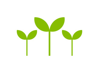 Wall Mural - plant seedlings icons. spring green plants isolated on white.