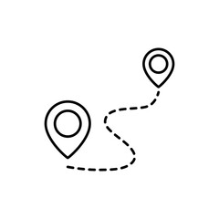 Poster - location line icon. navigator linear symbol. arrival destination concept. pointer outline sign. vect