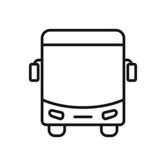 Wall Mural - bus icon. public transport line symbol. automobile outline sign. front view. vector illustration iso