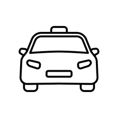 Wall Mural - taxi car icon. line transport symbol. front view. vector isolated on white.