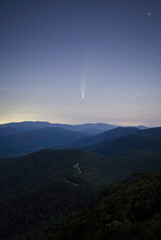 Wall Mural - Comet Neowise rising over Skyline Drive and Shenandoah National Park during the Summer of 2020.