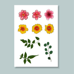 Wall Mural - Vector drawing. A collection of colorful watercolor flowers.