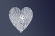 Illustration of a white heart imprint isolated on a dark blue background