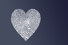 Illustration Of A White Heart Imprint Isolated On A Dark Blue Background