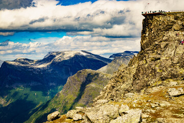 Poster - Mountains landscape with Dalsnibba viewpoint, Norway