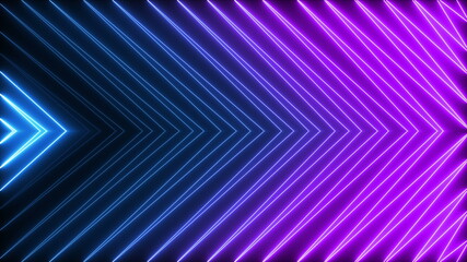 Poster - Animated zig zag neon light seamless loop modern motion graphics background