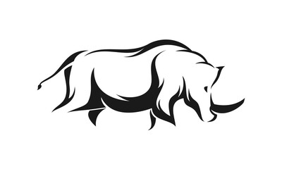 Wall Mural - Elegant rhino vector logo