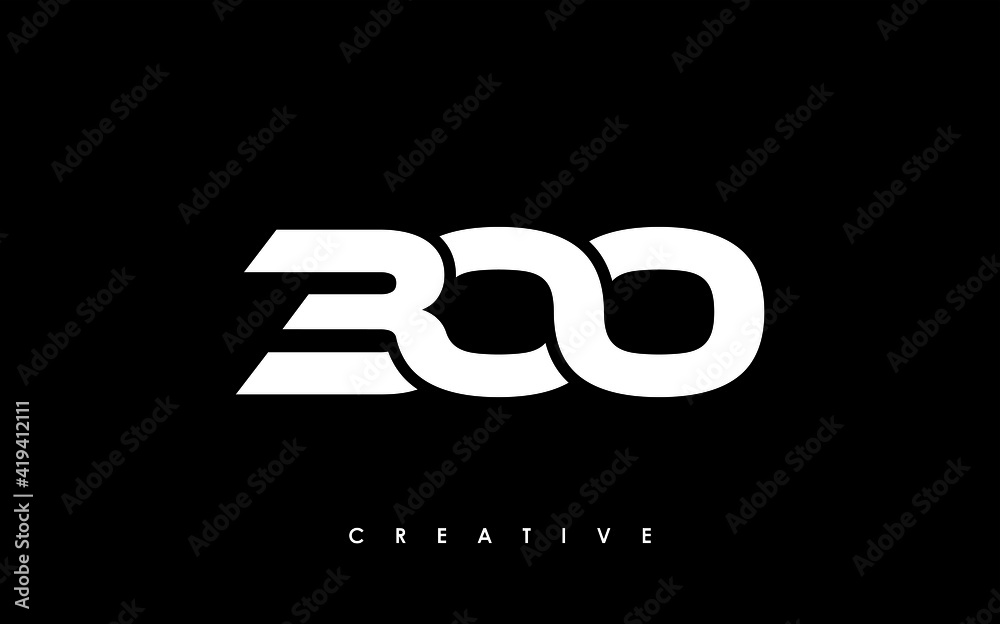 300 Letter Initial Logo Design Template Vector Illustration - obrazy, fototapety, plakaty 