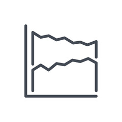  - Area chart line icon. Histogram graph vector outline sign.